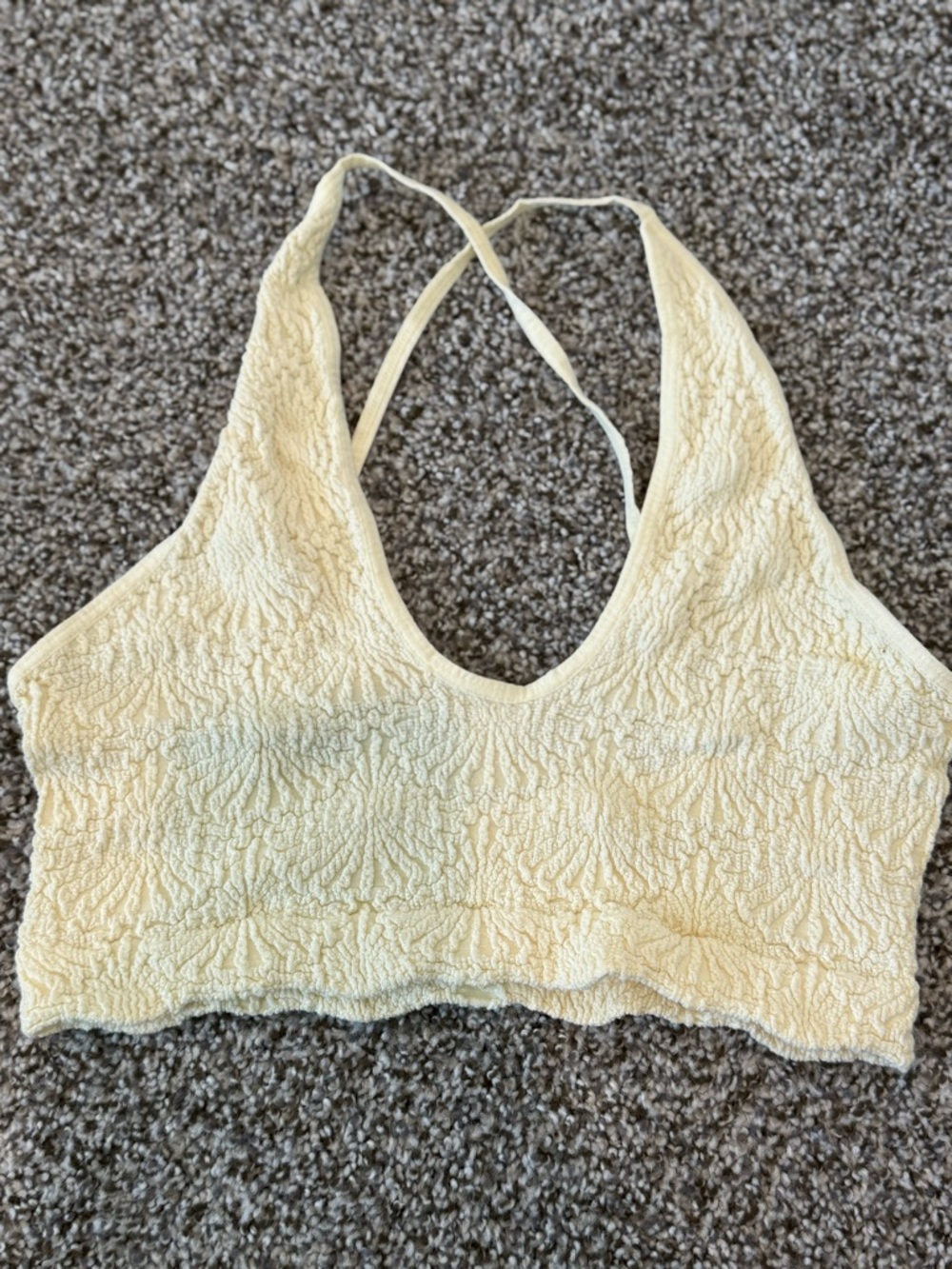 Free People Textured Cream Bralette